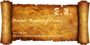 Radek Magdaléna névjegykártya